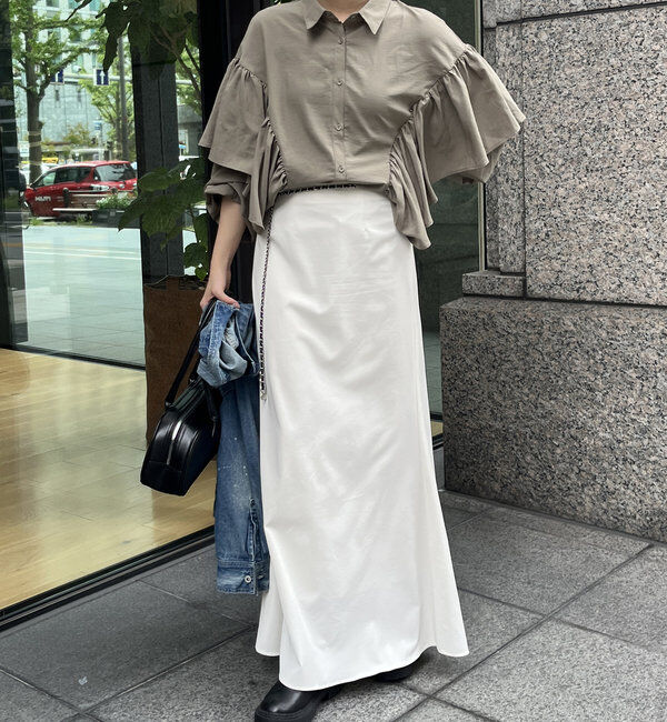  「【WEB限定】フリルケープブラウス」|シャツ・ブラウス|