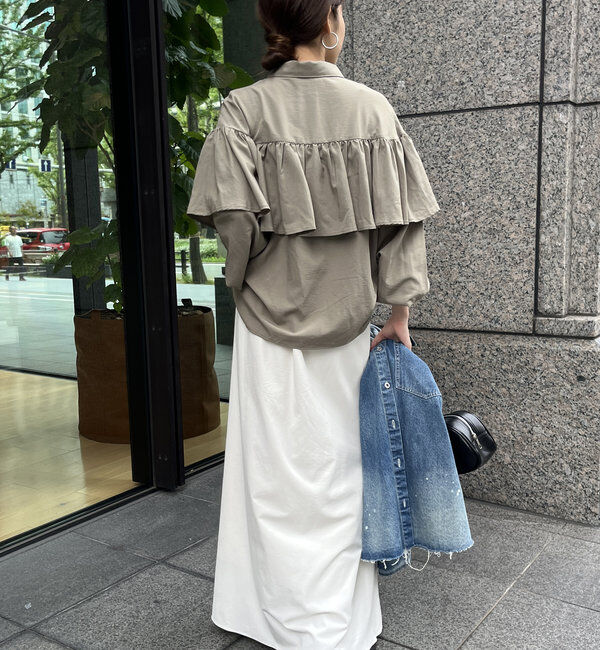  「【WEB限定】フリルケープブラウス」|シャツ・ブラウス|