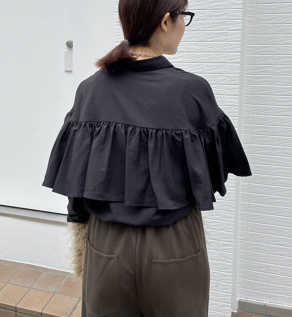  「【WEB限定】フリルケープブラウス」|シャツ・ブラウス|