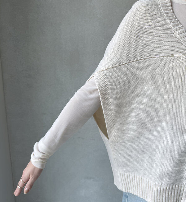  「【WEB限定】変形ダブルジップベスト」|カーディガン|