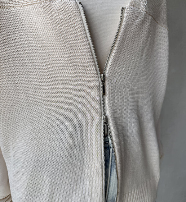  「【WEB限定】変形ダブルジップベスト」|カーディガン|