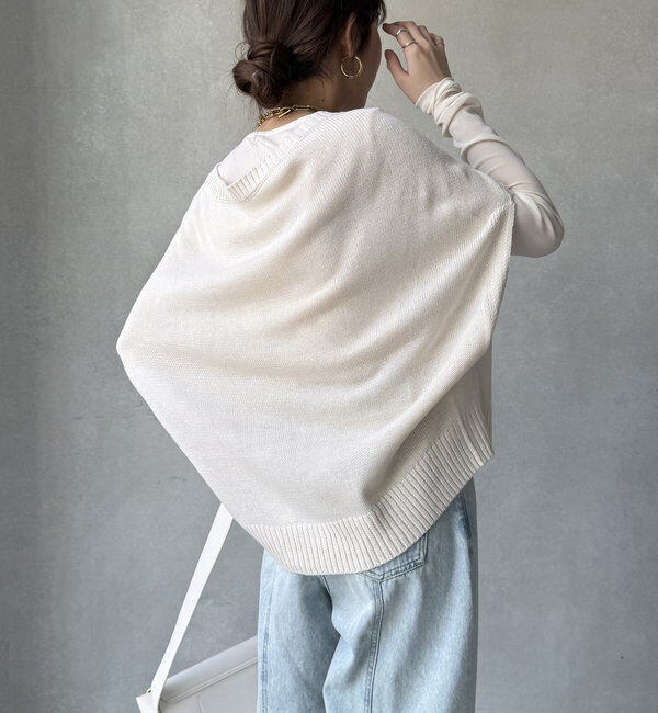  「【WEB限定】変形ダブルジップベスト」|カーディガン|