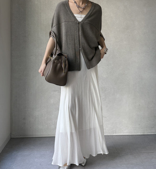  「【WEB限定】変形ダブルジップベスト」|カーディガン|