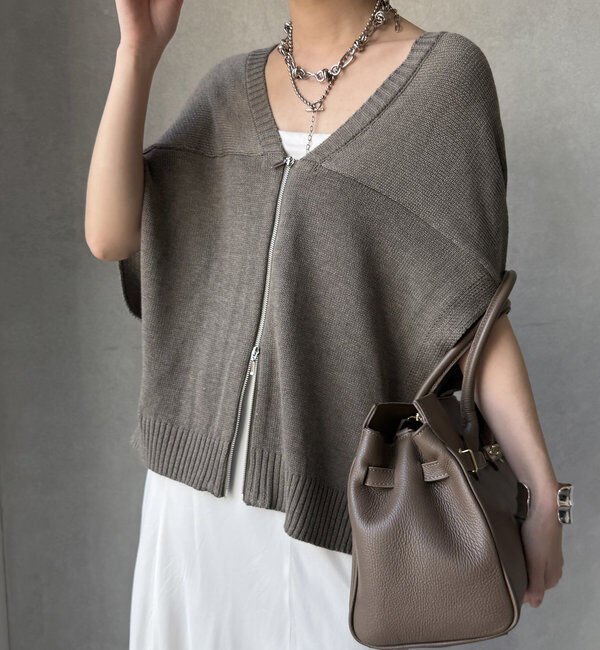  「【WEB限定】変形ダブルジップベスト」|カーディガン|