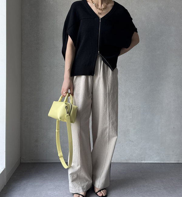  「【WEB限定】変形ダブルジップベスト」|カーディガン|