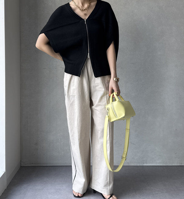  「【WEB限定】変形ダブルジップベスト」|カーディガン|