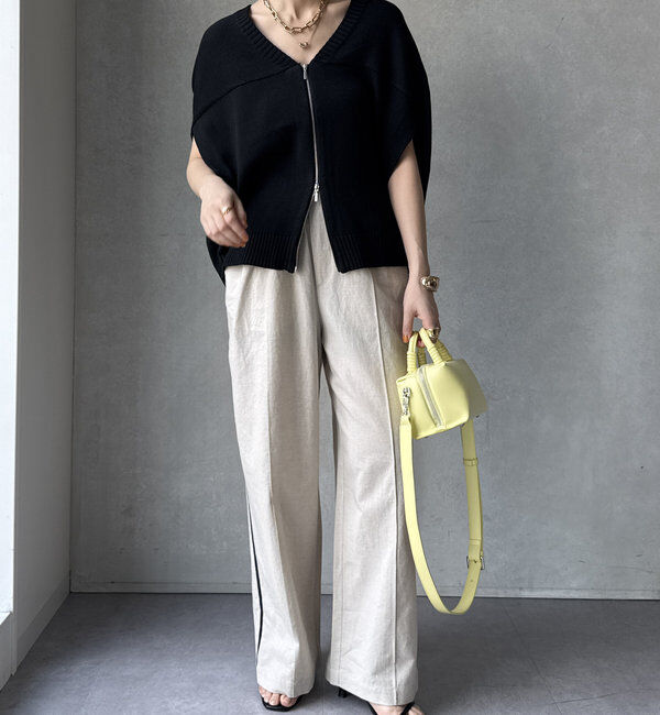  「【WEB限定】変形ダブルジップベスト」|カーディガン|