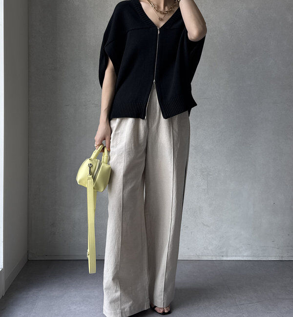  「【WEB限定】変形ダブルジップベスト」|カーディガン|