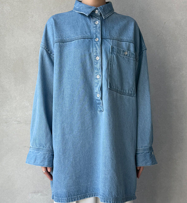  「デニムオーバーチュニックシャツ」|シャツ・ブラウス|