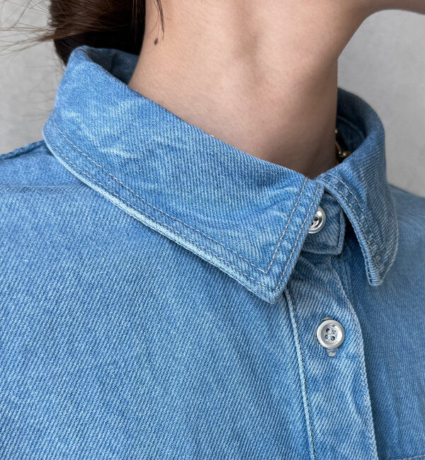  「デニムオーバーチュニックシャツ」|シャツ・ブラウス|