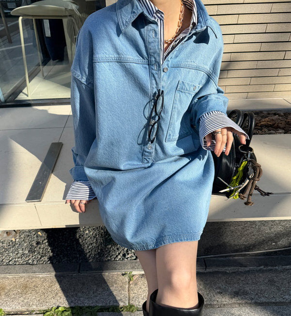  「デニムオーバーチュニックシャツ」|シャツ・ブラウス|