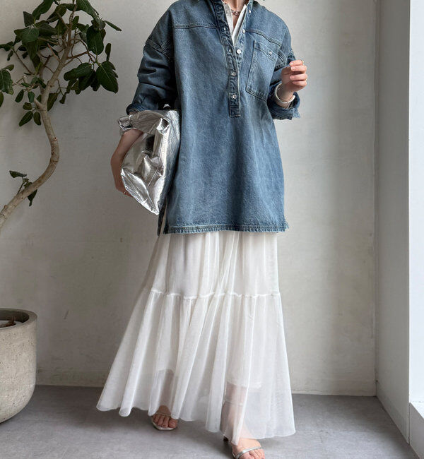  「デニムオーバーチュニックシャツ」|シャツ・ブラウス|