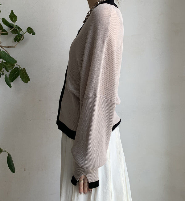  「【WEB限定】配色ジップニットカーディガン」|カーディガン|