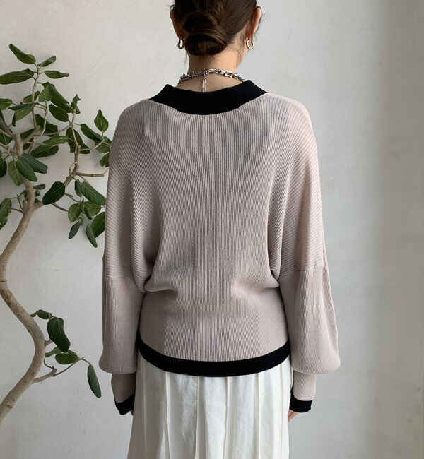  「【WEB限定】配色ジップニットカーディガン」|カーディガン|