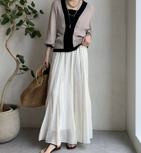  「【WEB限定】配色ジップニットカーディガン」|カーディガン|