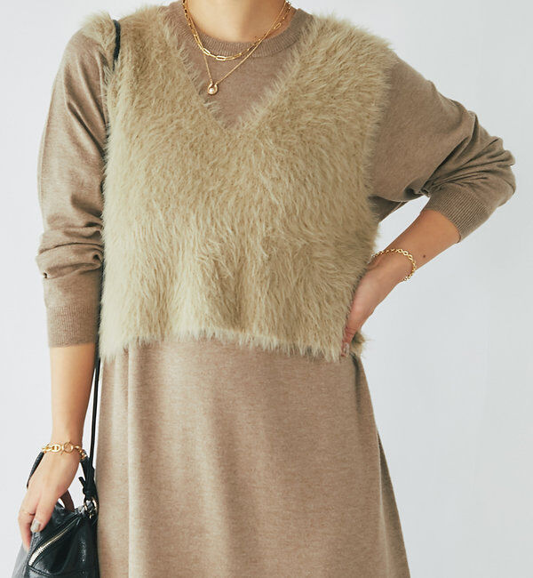  「《セットアップも単体コーデも◎》ベストセットニットワンピース」|その他|