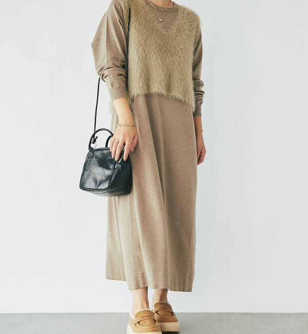  「《セットアップも単体コーデも◎》ベストセットニットワンピース」|その他|