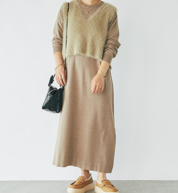  「《セットアップも単体コーデも◎》ベストセットニットワンピース」|その他|