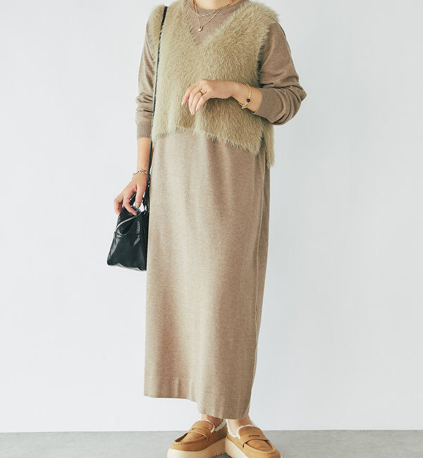  「《セットアップも単体コーデも◎》ベストセットニットワンピース」|その他|