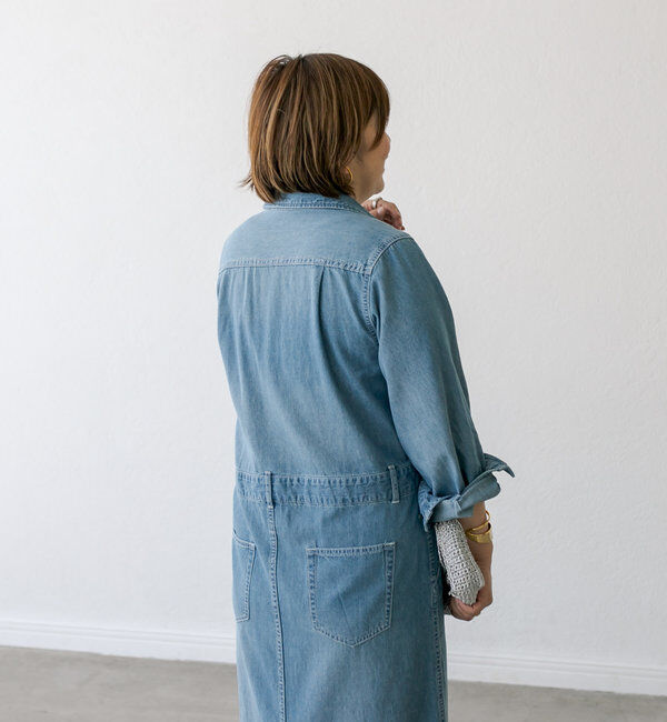  「【MONN&times;Yoshiiiiii】デニムシャツワンピース」|ワンピース|