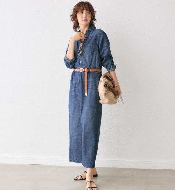  「【MONN&times;Yoshiiiiii】デニムシャツワンピース」|ワンピース|