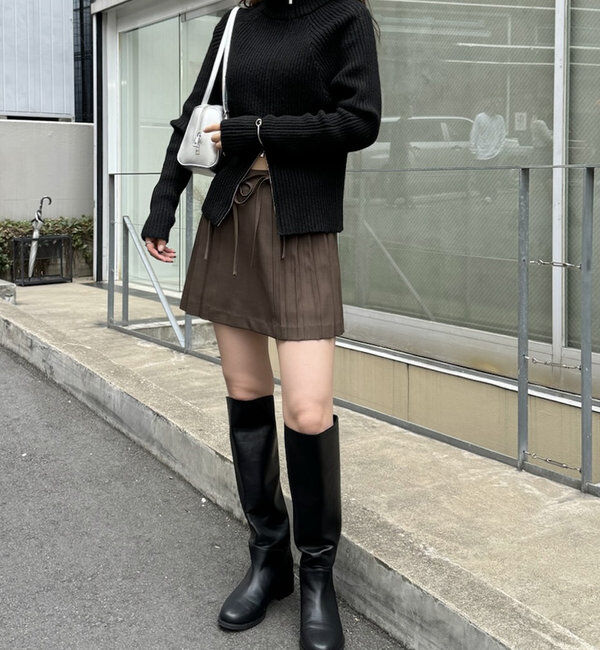  「[mline]ハイネックWZIPニット」|カーディガン|