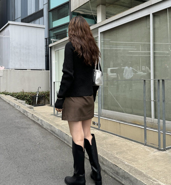  「[mline]ハイネックWZIPニット」|カーディガン|