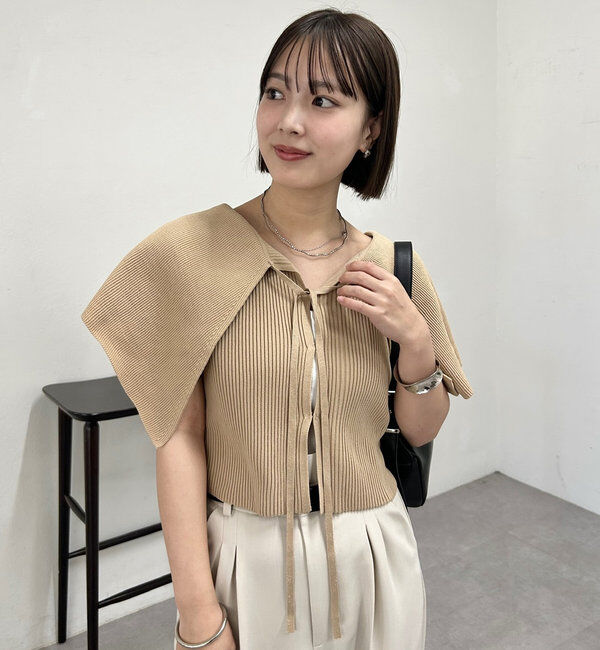  「【nanami企画/EC限定カラーあり】ケープ襟ニット」|ニット・セーター|