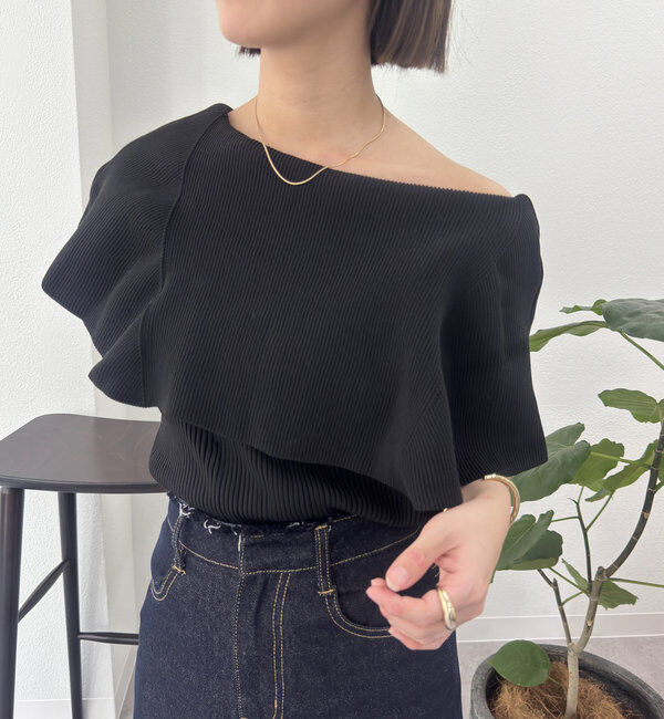  「【nanami企画/EC限定カラーあり】ケープ襟ニット」|ニット・セーター|ブラック