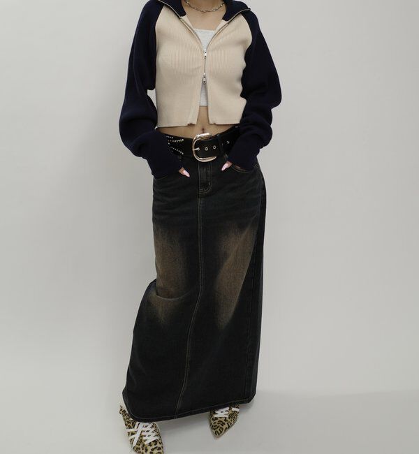  「【新色登場】ラグランジップニット」|カーディガン|