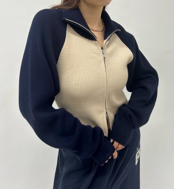 「【新色登場】ラグランジップニット」|カーディガン|