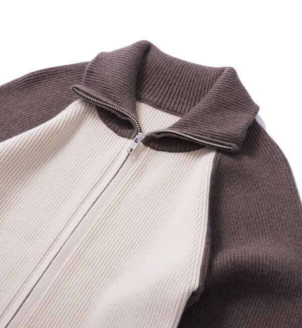  「【新色登場】ラグランジップニット」|カーディガン|