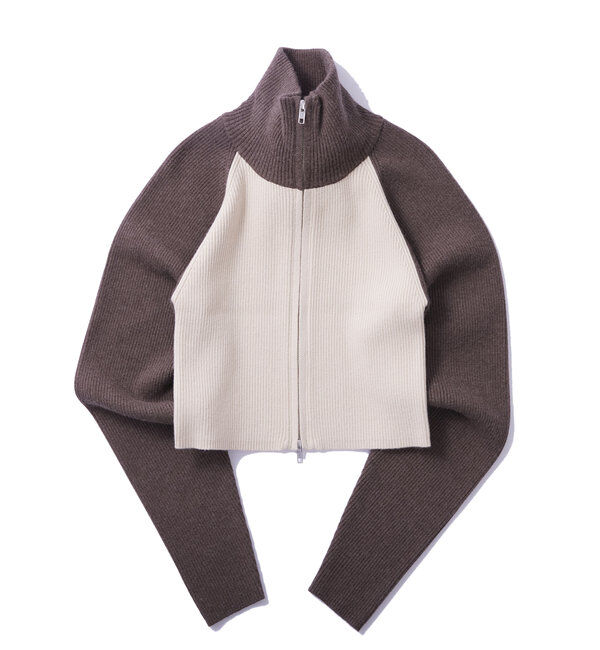  「【新色登場】ラグランジップニット」|カーディガン|