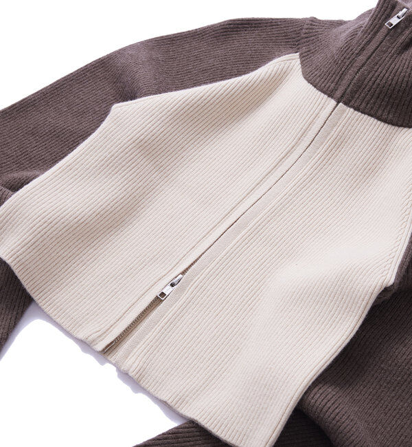  「【新色登場】ラグランジップニット」|カーディガン|