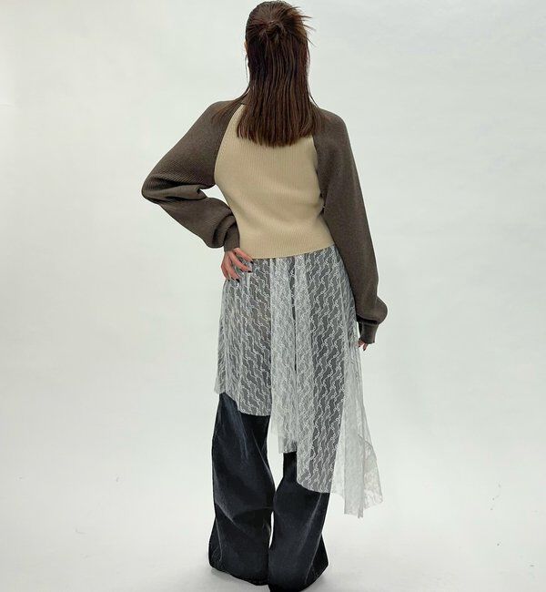  「【新色登場】ラグランジップニット」|カーディガン|