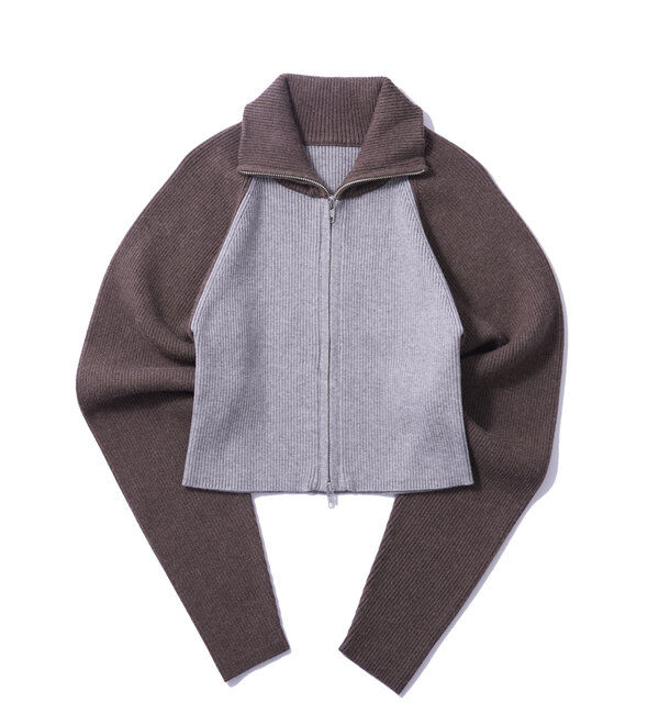  「【新色登場】ラグランジップニット」|カーディガン|
