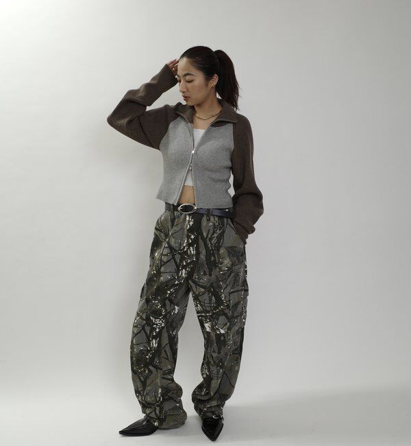  「【新色登場】ラグランジップニット」|カーディガン|