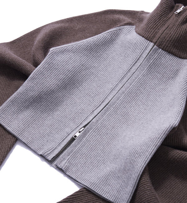  「【新色登場】ラグランジップニット」|カーディガン|