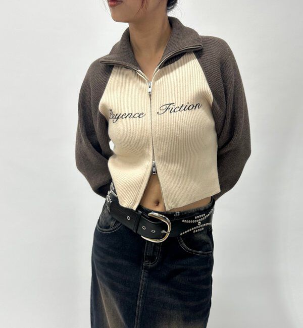  「【新色登場】ラグランジップニット」|カーディガン|