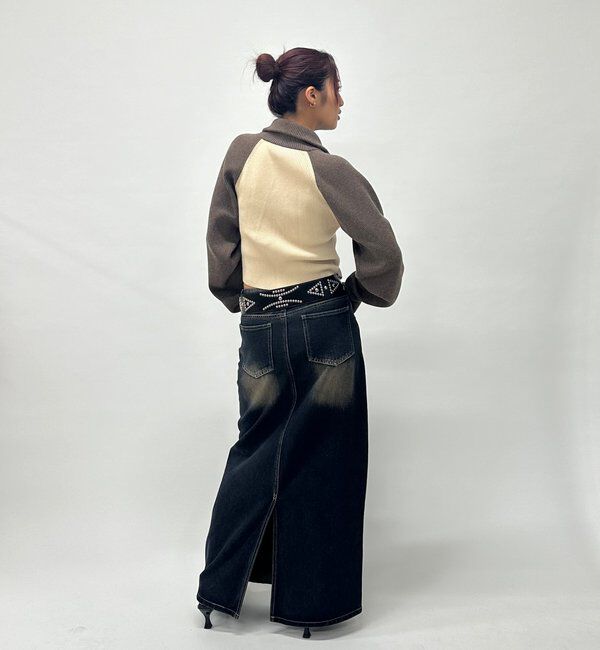  「【新色登場】ラグランジップニット」|カーディガン|