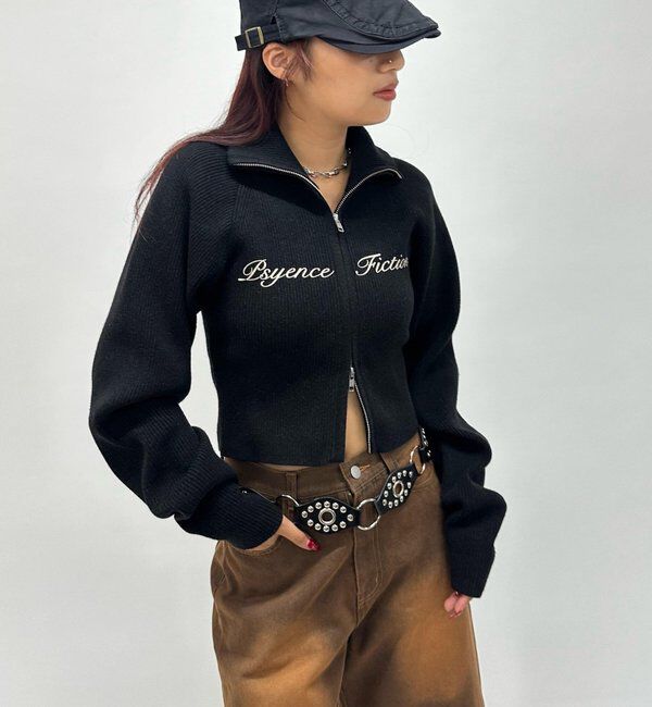  「【新色登場】ラグランジップニット」|カーディガン|ブラックその他2