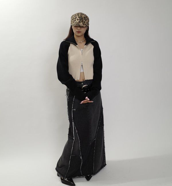  「【新色登場】ラグランジップニット」|カーディガン|