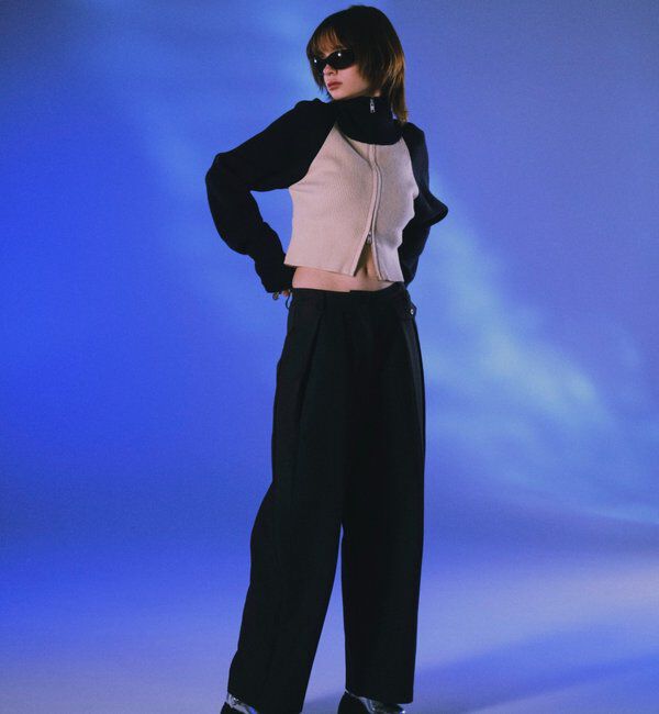  「【新色登場】ラグランジップニット」|カーディガン|