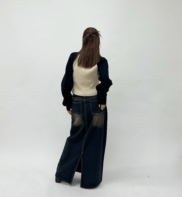  「【新色登場】ラグランジップニット」|カーディガン|