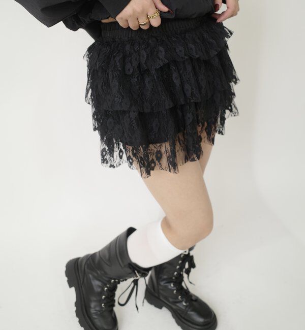  「レーススカート」|スカート|ブラック