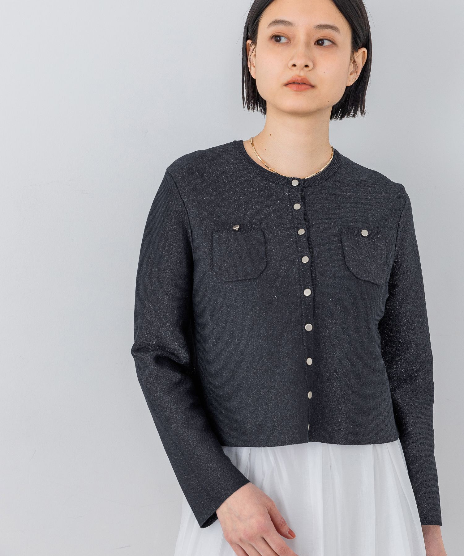 A part by 「キンボタンショートカーディガン」|カーディガン|