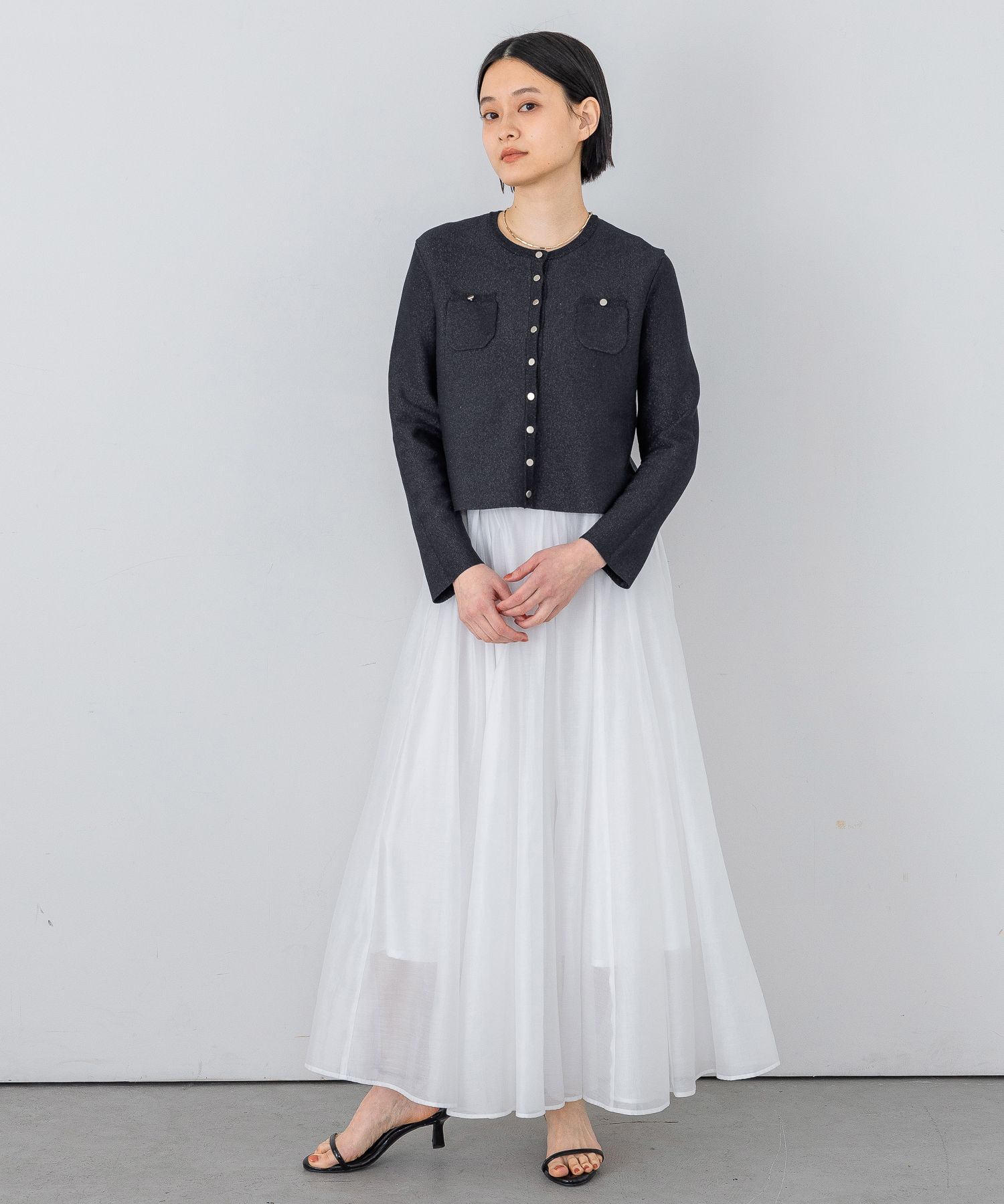 A part by 「キンボタンショートカーディガン」|カーディガン|