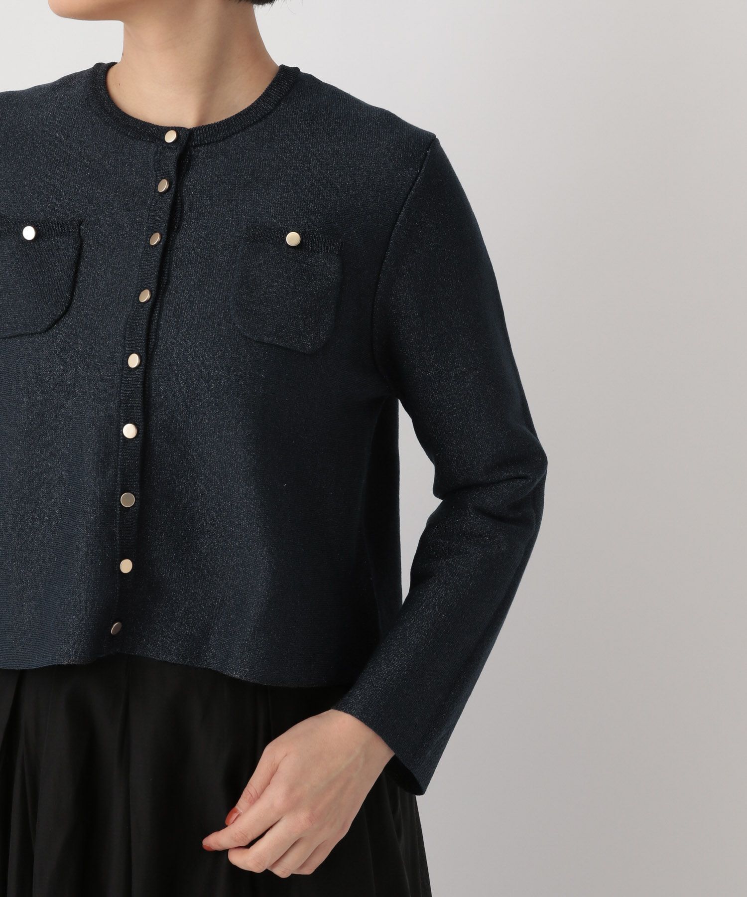 A part by 「キンボタンショートカーディガン」|カーディガン|