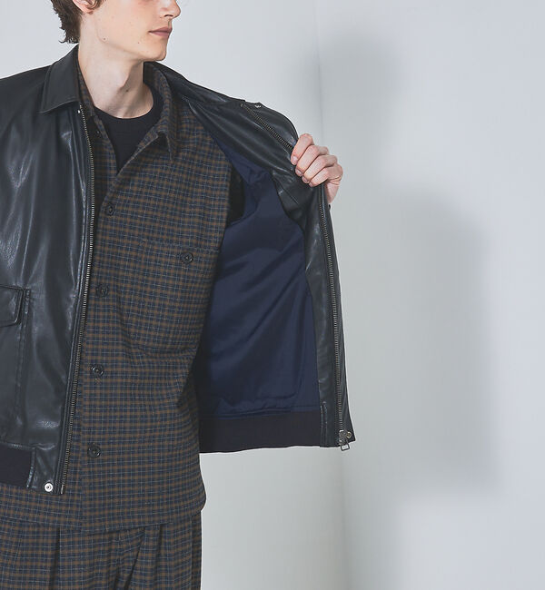 ABAHOUSE「ネオレザー フライト ブルゾン」|ブルゾン・スタジャン|