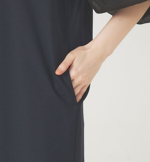 abahouse mavie「【エニデイカセット】シアー袖切替ワンピース」|ワンピース|